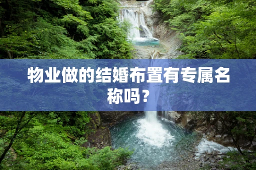 物业做的结婚布置有专属名称吗？