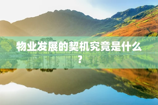 物业发展的契机究竟是什么？
