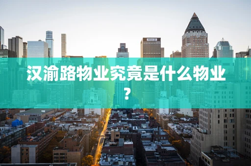 汉渝路物业究竟是什么物业？