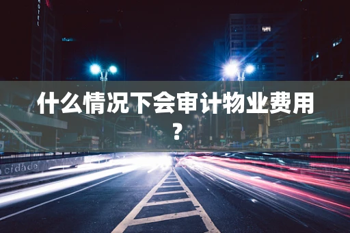 什么情况下会审计物业费用？