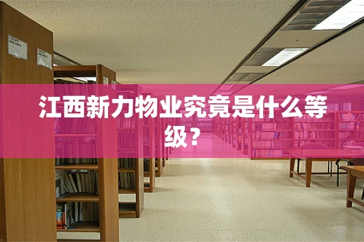 江西新力物业究竟是什么等级？