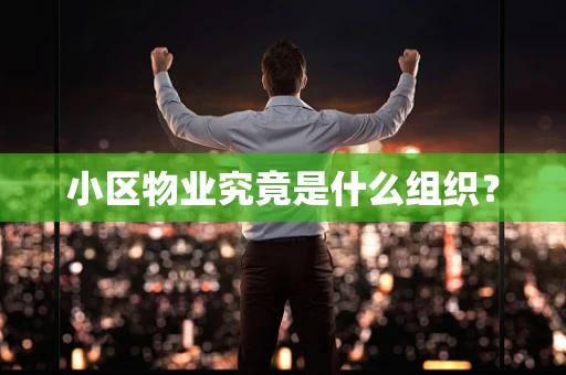 小区物业究竟是什么组织？