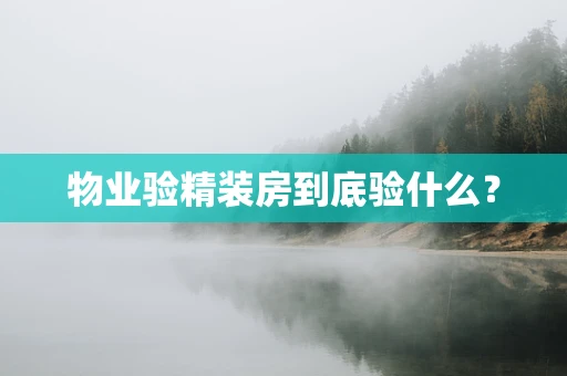 物业验精装房到底验什么？