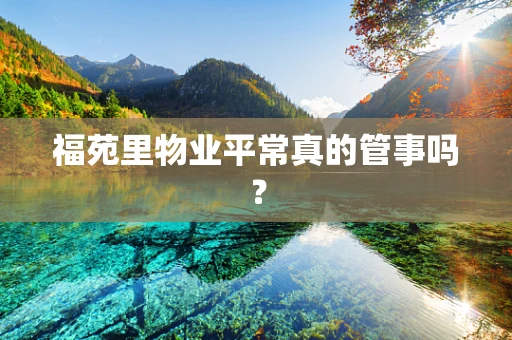 福苑里物业平常真的管事吗？