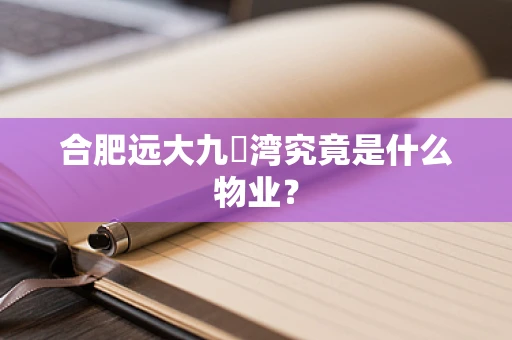合肥远大九璟湾究竟是什么物业？