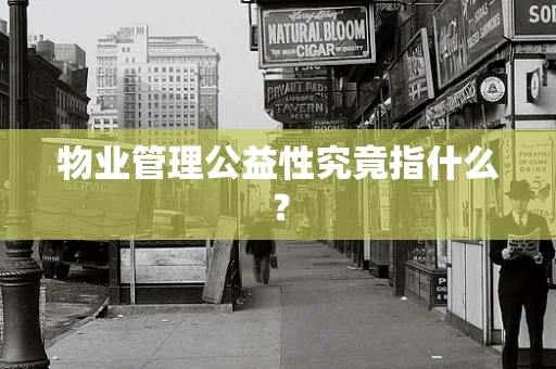 物业管理公益性究竟指什么？