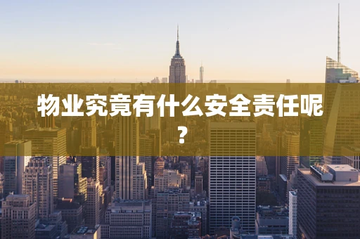 物业究竟有什么安全责任呢？