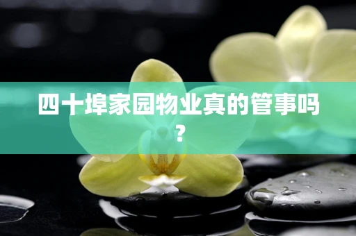 四十埠家园物业真的管事吗？