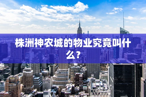 株洲神农城的物业究竟叫什么？