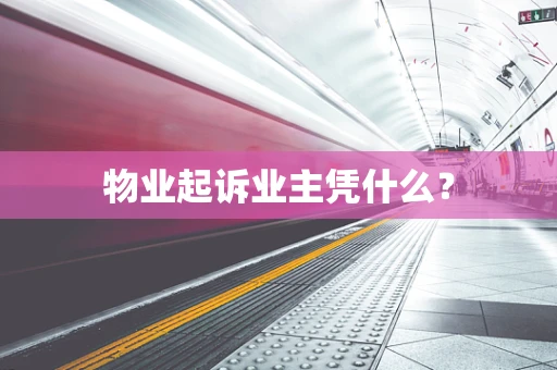 物业起诉业主凭什么？