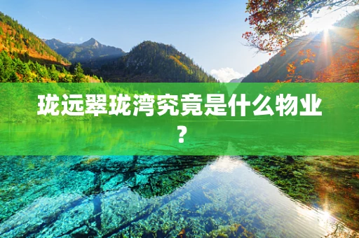 珑远翠珑湾究竟是什么物业？