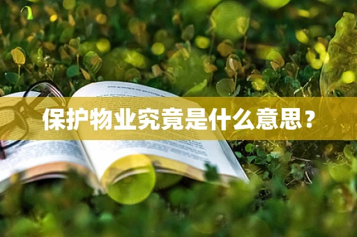 保护物业究竟是什么意思？