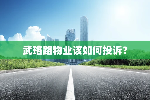 武珞路物业该如何投诉？