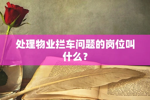 处理物业拦车问题的岗位叫什么？