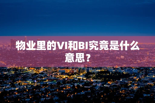物业里的VI和BI究竟是什么意思？