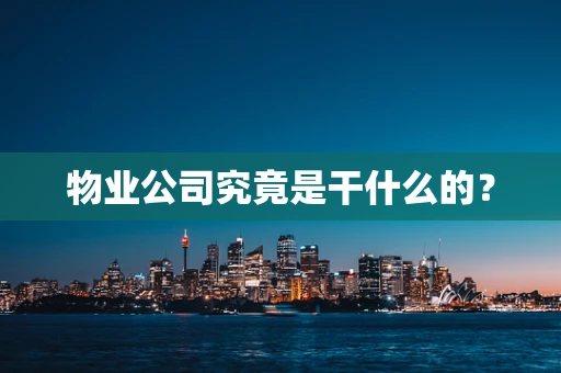 物业公司究竟是干什么的？