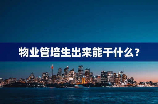物业管培生出来能干什么？